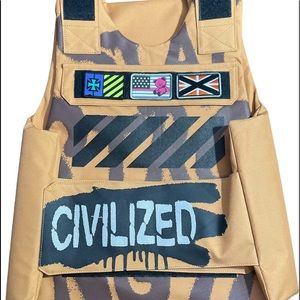 Civilized Tactical Bulletproof Vest One Size Fits All Peach & Black New